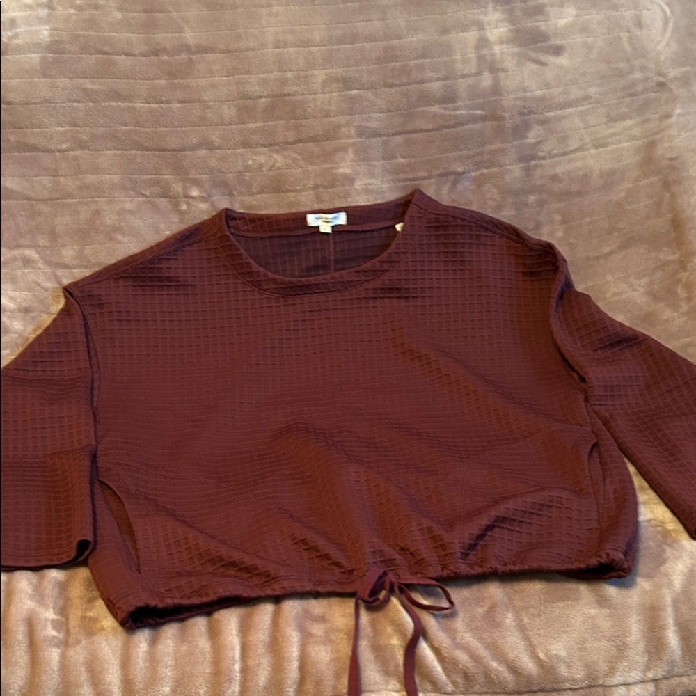 Max Studio Women's Burgundy Crop Top, Size L